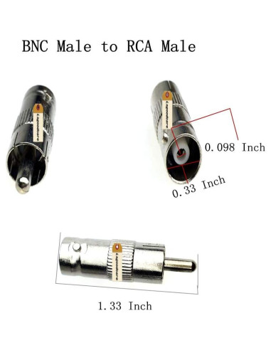 Adaptador BNC a RCA Lsgoodcare 48 Piezas Coaxial Seguridad