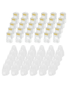Conectores RJ45 Pasantes Cat6 MECCANIXITY 30pcs 1.1mm