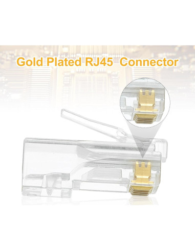 Conectores RJ45 Pasantes Cat6 MECCANIXITY 30pcs 1.1mm