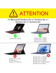 Funda de Cuero Genuino para Microsoft Surface Go 1/2/3/4 10.5" Negra 2