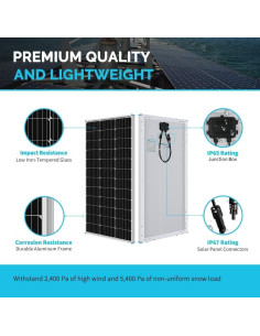 Kit Panel Solar 200W Renogy 12V + Controlador 30A Adventurer 2