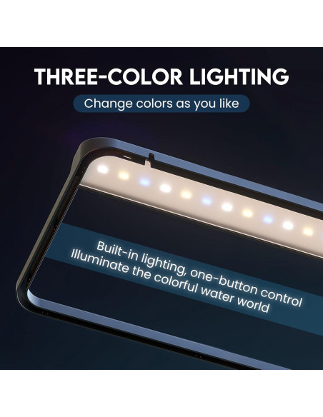 Kit de Acuario LED Tuhaoking 53L con Luz, Filtro y Decoración