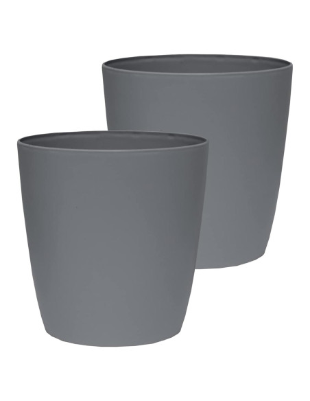 Maceta Redonda Autorriego El HC Companies 15.24 cm Gris Cálido - Paquete de 2