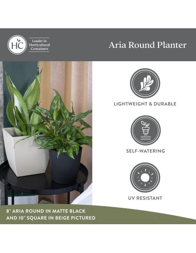 Maceta Redonda Autorriego El HC Companies 15.24 cm Gris Cálido - Paquete de 2