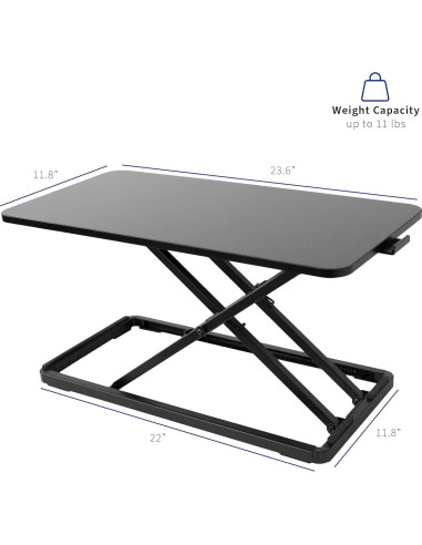 Elevador de Teclado Ergonómico VIVO 60x30 cm Ajustable Negro