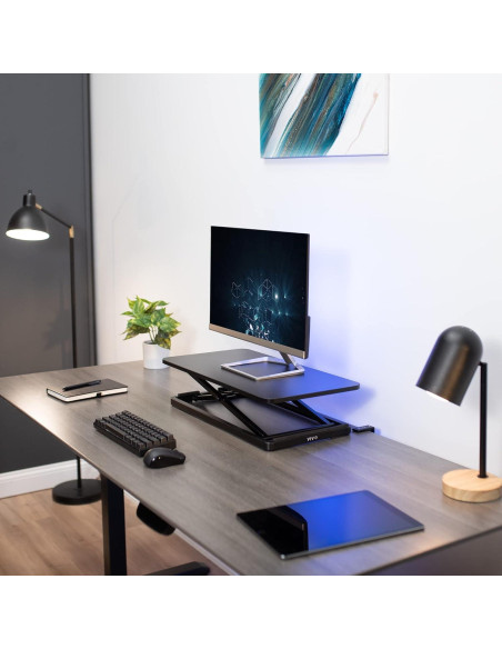 Elevador de Teclado Ergonómico VIVO 60x30 cm Ajustable Negro