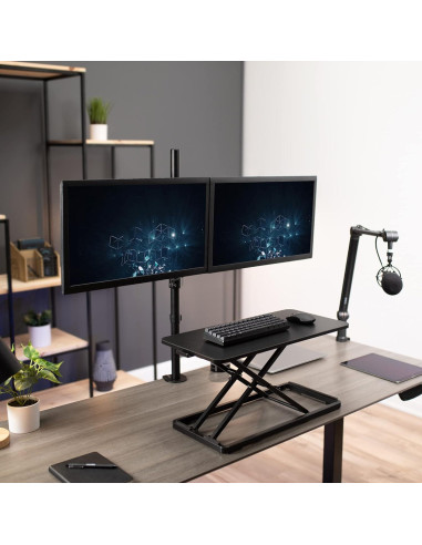 Elevador de Teclado Ergonómico VIVO 60x30 cm Ajustable Negro