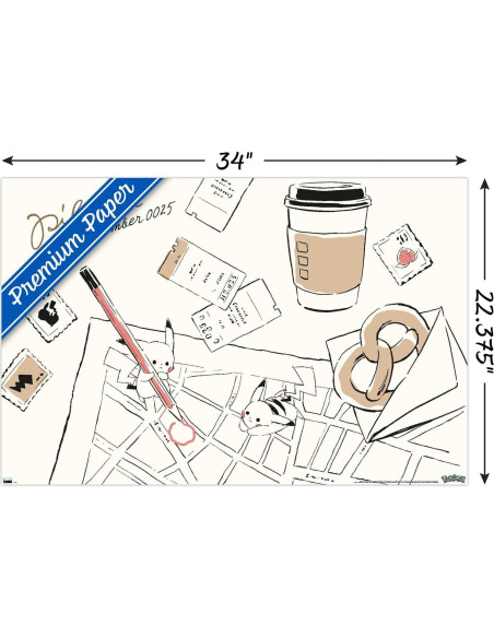 Póster de Mapa de Pared Trends Pokémon Pikachu 86.4x56.8 cm