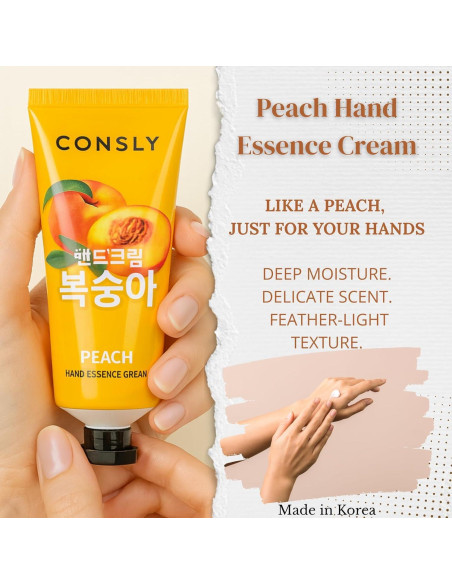 Crema Hidratante para Manos Consly 100 ml - Cuidado Coreano Durazno