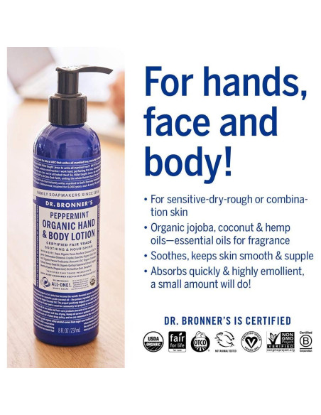 Loción Orgánica Dr. Bronner's 4 Variedades 236 ml Hidratante