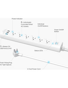 Regleta Inteligente TP-Link Tapo P316M 6 Salidas CA y 3 USB 2