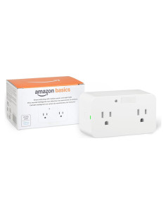 Enchufe Inteligente Doble Amazon Basics con Luz Nocturna y Sensor