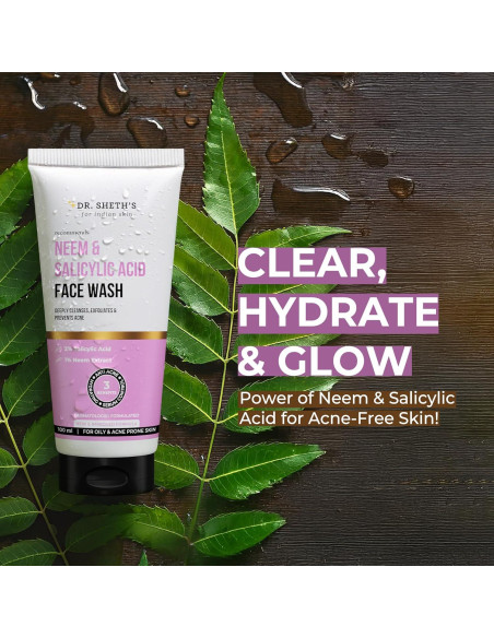 Limpiador Facial Dr. Sheth con Neem y Ácido Salicílico 100 ml