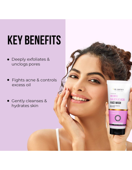 Limpiador Facial Dr. Sheth con Neem y Ácido Salicílico 100 ml