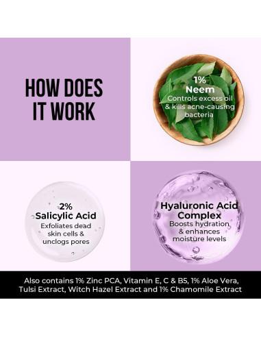 Limpiador Facial Dr. Sheth con Neem y Ácido Salicílico 100 ml