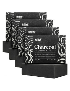 Barra de Jabón Negro de Carbón Keika 142 g - Eczema, Psoriasis