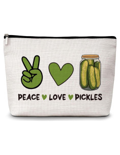 Bolsa Cosmética de Lino para Mujeres - 22.86x17.78 cm