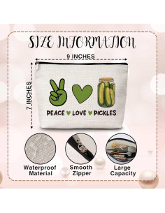 Bolsa Cosmética de Lino para Mujeres - 22.86x17.78 cm 2