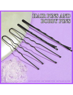 Set de Horquillas Negras y Bandas para el Cabello Teenitor 2