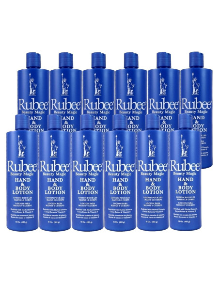Loción Hidratante Rubee 16 oz - Manteca de Cacao, Caja 12