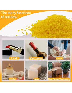 Gránulos de Cera de Abeja Amarilla AHSNYLC 448g para Velas y Cosméticos 2