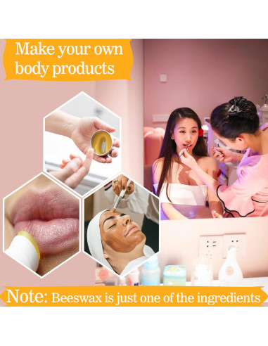 Gránulos de Cera de Abeja Amarilla AHSNYLC 448g para Velas y Cosméticos