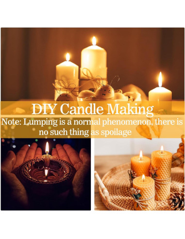 Gránulos de Cera de Abeja Amarilla AHSNYLC 448g para Velas y Cosméticos