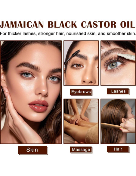 Aceite de Ricino Negro Jamaicano DAMUSI 118 ml Orgánico Prensado en Frío