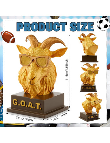 Trofeo Cabra Dorado Huquary HEL3096 11.5cm Humorístico