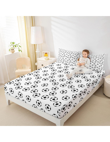 Juego de Sábanas Ajustadas Manfei Tamaño Completo Fútbol