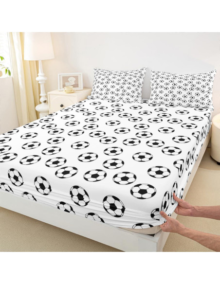 Juego de Sábanas Ajustadas Manfei Tamaño Completo Fútbol