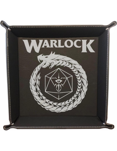 Bandeja de Dados de Cuero Sintético Grabada Hechicero 32.7cm