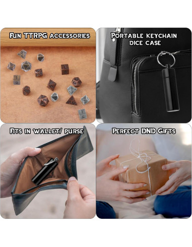 Conjunto de Dados Mini D&D Grevosea 21 Pcs Metal EDC