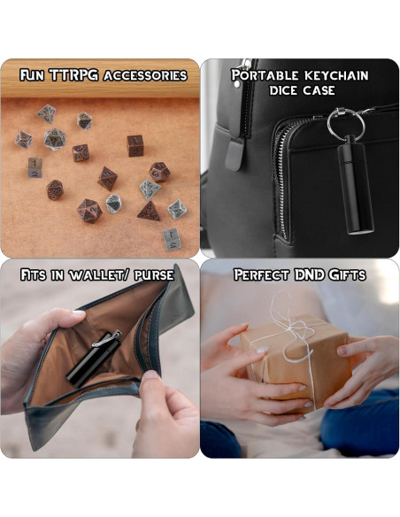 Conjunto de Dados Mini D&D Grevosea 21 Pcs Metal EDC