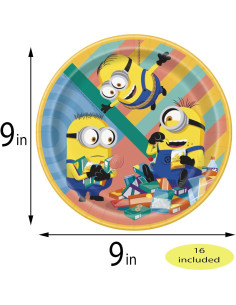 Set de Fiesta de Cumpleaños Minions Unique para 16 Invitados 2