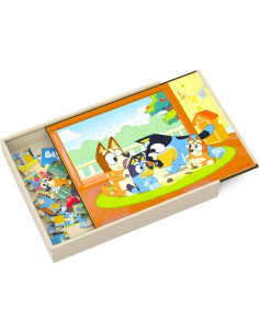 Rompecabezas de Madera Bluey 5 Pack con Calcomanías y Más 2