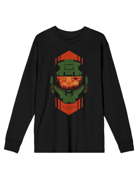 Camiseta Manga Larga Halo Infinite Maestro Jefe Hombre Negro