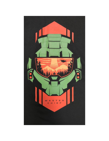 Camiseta Manga Larga Halo Infinite Maestro Jefe Hombre Negro