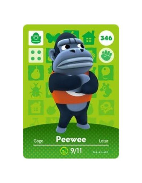 Tarjeta Amiibo Nintendo Animal Crossing Peewee Serie 4