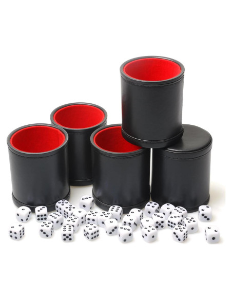 Juego de 5 Copas de Dados RERIVER con 6 Dados Acrílicos