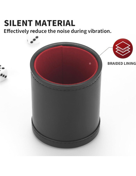 Juego de 5 Copas de Dados RERIVER con 6 Dados Acrílicos