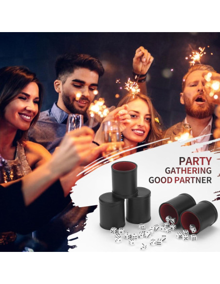 Juego de 5 Copas de Dados RERIVER con 6 Dados Acrílicos