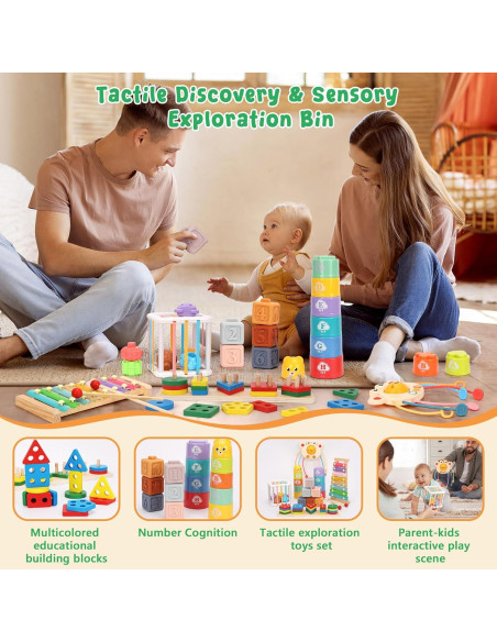 Juguetes Montessori FlufiFiea 6 en 1 para Bebés 6-12 Meses