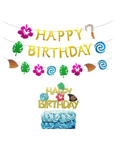 Banderín de Cumpleaños Moana JeVenis - Decoración Tropical