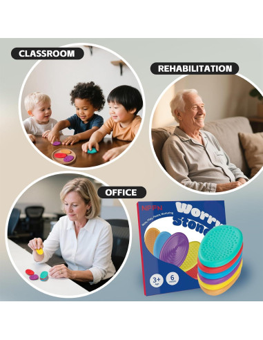 Piedras Sensoriales NPPN - Paquete de 12 Juguetes Calmantes