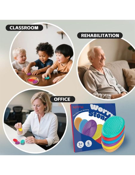 Piedras Sensoriales NPPN - Paquete de 12 Juguetes Calmantes