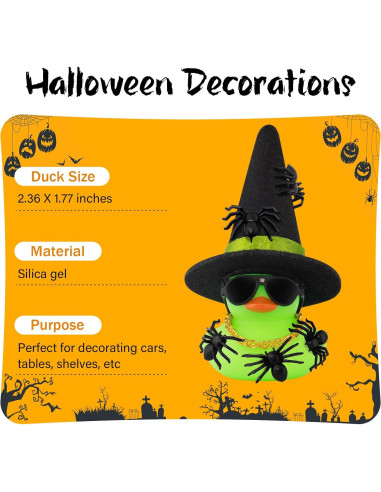 Pato de Goma Halloween Mini wonuu con Sombrero y Accesorios