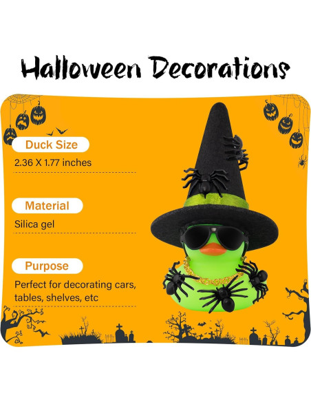 Pato de Goma Halloween Mini wonuu con Sombrero y Accesorios