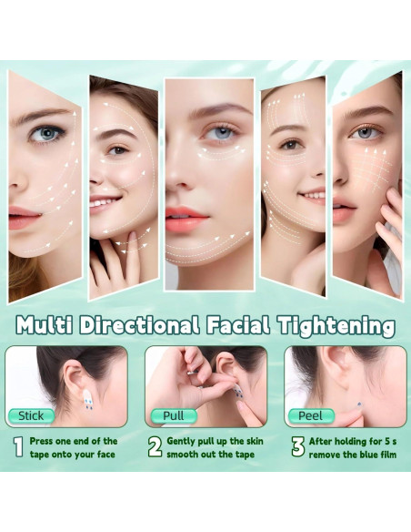 Cinta Facial Invisible Genérica 200 Piezas para Lifting