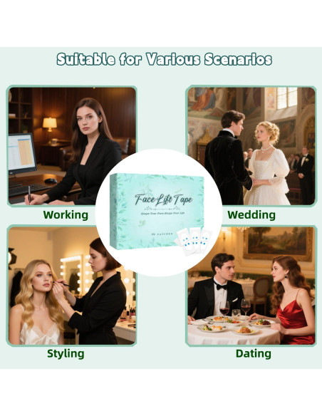 Cinta Facial Invisible Genérica 200 Piezas para Lifting